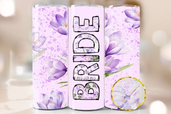 Bride Floral Tumbler Wrap: Wedding Graphics for Crafts & Content
