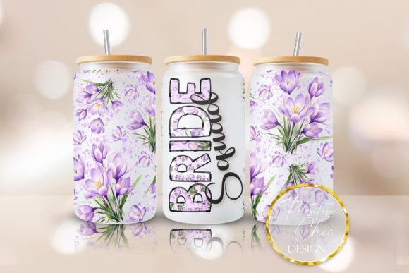 Bride Squad Libbey Cup Wrap Wedding PNG: Graphics for Crafts & Celebrations