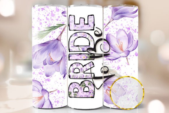 Bride to Be Spring Flowers Tumbler PNG: Graphics for Crafts