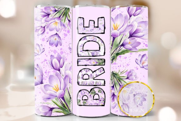 Bride Wedding Tumbler Wrap PNG Design for Crafts & Graphics