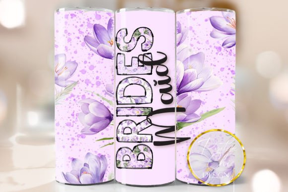 Bridesmaid Floral Tumbler Wrap Wedding Graphics