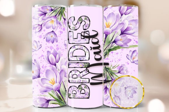 Bridesmaid Wedding Tumbler Wrap Design