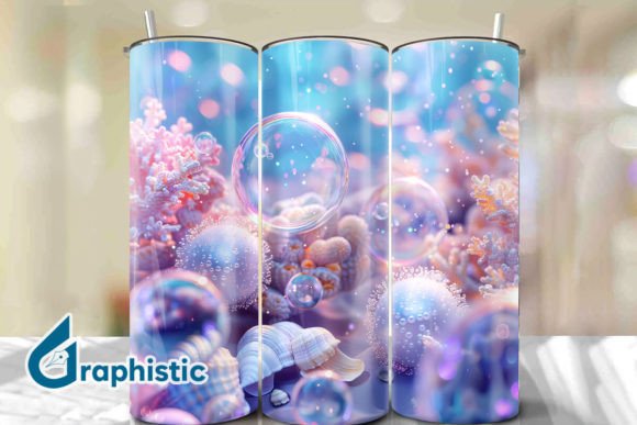 Bubbles Pearl Sunset Tumbler Wrap 27 Graphics & Backgrounds