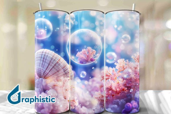 Bubbles Pearl Sunset Tumbler Wrap 32 Graphics & Backgrounds