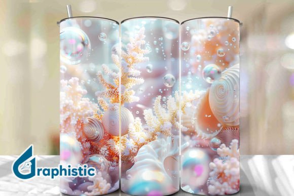 Bubbles Pearl Sunset Tumbler Wrap 33 Graphics & Backgrounds