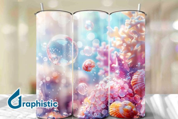 Bubbles Pearl Sunset Tumbler Wrap 36 Graphics & Backgrounds