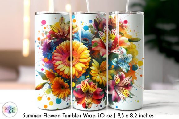 Colourful Flowers Summer Tumbler Wrap: Graphics for Vibrant Tumbler Wraps
