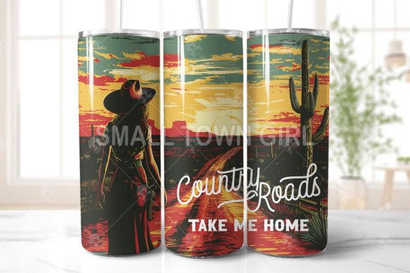 Country Roads Take Me Home Tumbler Wraps Graphics