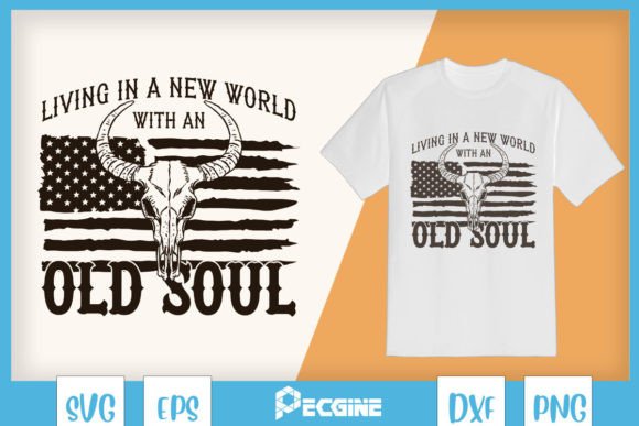 Cow Skull Old Soul Country Music SVG