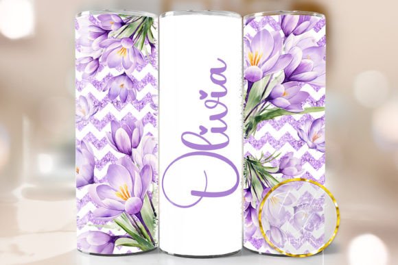 Custom Name Floral Spring Tumbler Wrap: Graphics for Crafts