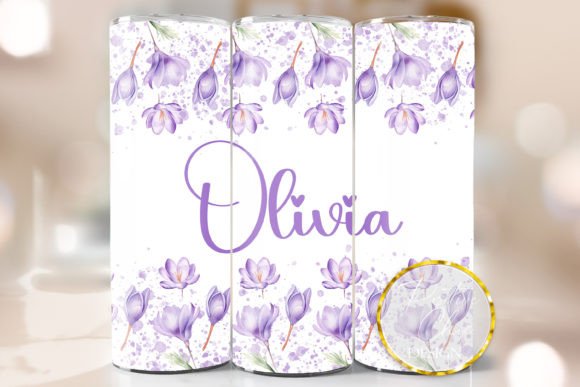 Custom Name Flowers Tumbler Design PNG: Graphics for Crafts-Driven Branding
