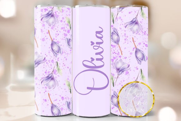 Custom Name Spring Floral Tumbler Wrap: Graphics for Crafts-Driven Branding