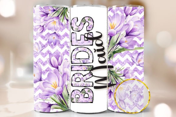 Floral Bridesmaid Skinny Tumbler Wrap Graphics for Crafts