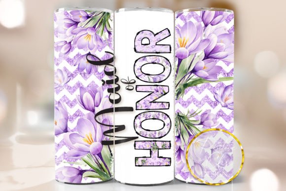 Floral Maid of Honor Skinny Tumbler Wrap
