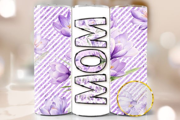 Flowers Mom Skinny Tumbler Wrap Design: Graphics for Crafts-Driven Brands