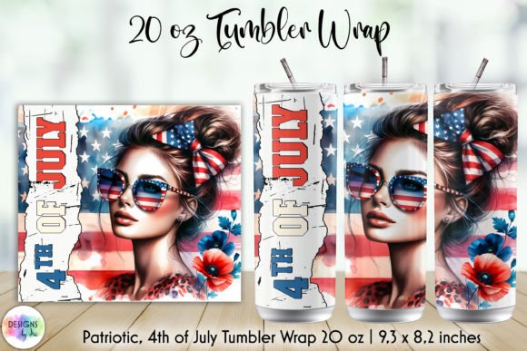 Fourth of July Patriotic Tumbler Wrap Graphics