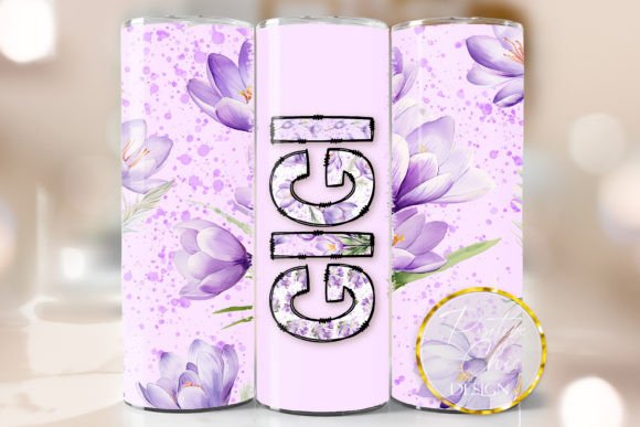 Gigi Purple Tumbler Wrap Sublimation PNG: Graphics for Crafts & Branding