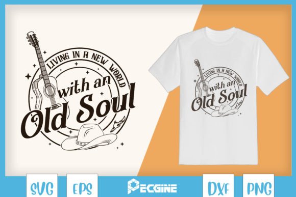 Guitar Cowboy Old Soul Country Music SVG Graphics