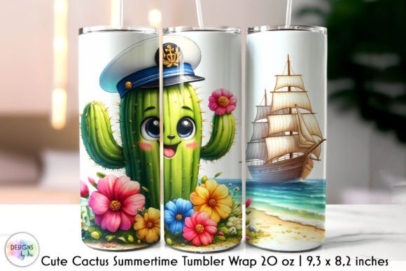 Lets Cruise Funny Cactus Tumbler Wrap Graphics
