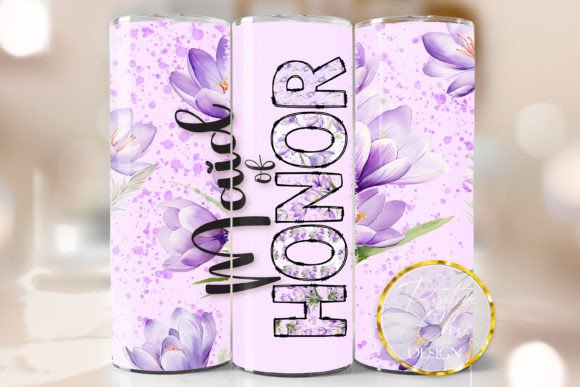 Maid of Honor Floral Tumbler Wrap PNG