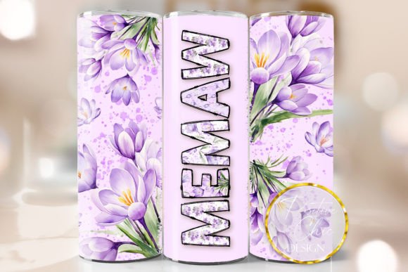 Memaw Tumbler Wrap Sublimation Design