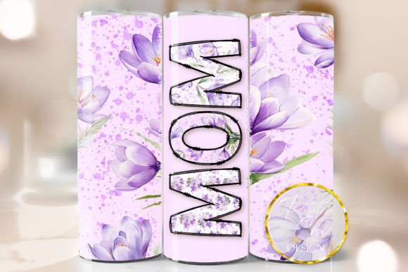 Mom 20oz Purple Tumbler Wrap: Graphics for Crafts & Branding