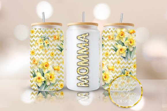 Momma Libbey Glass Cup Wrap PNG: Graphics for Crafts & Branding