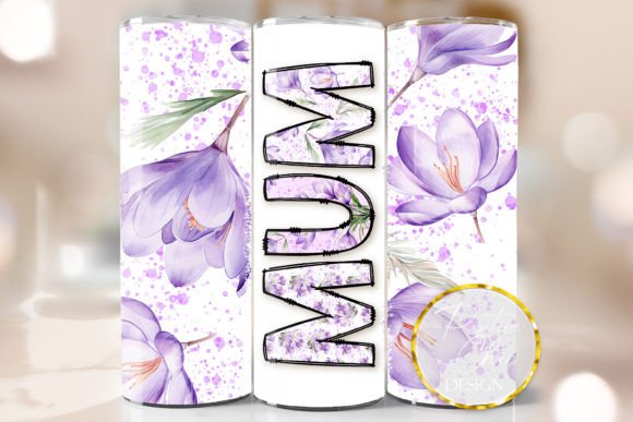 Mum Spring Flowers Tumbler PNG: Graphics for Crafts & Content
