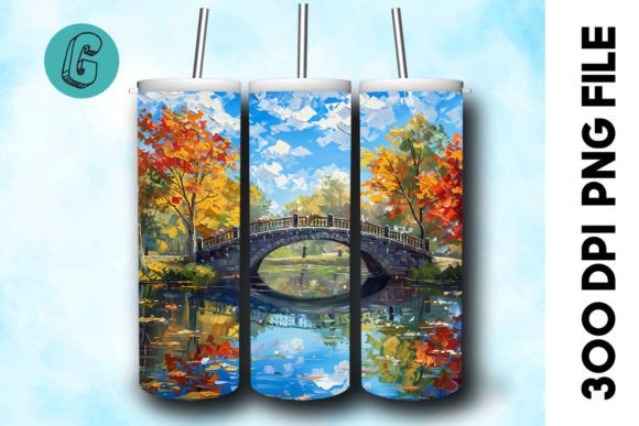 Oil Paint Autumn Park Tumbler Wrap 23 Graphics & Illustrations