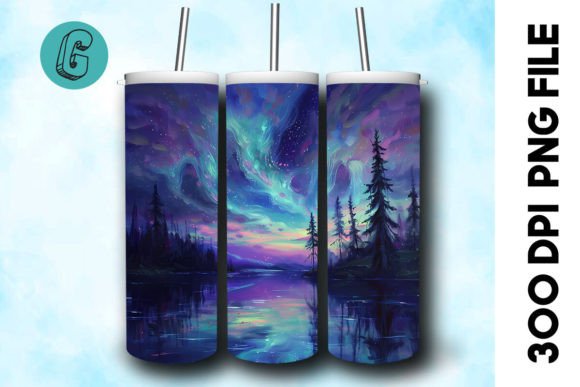 Oil Paint Northern Light Tumbler Wrap 30