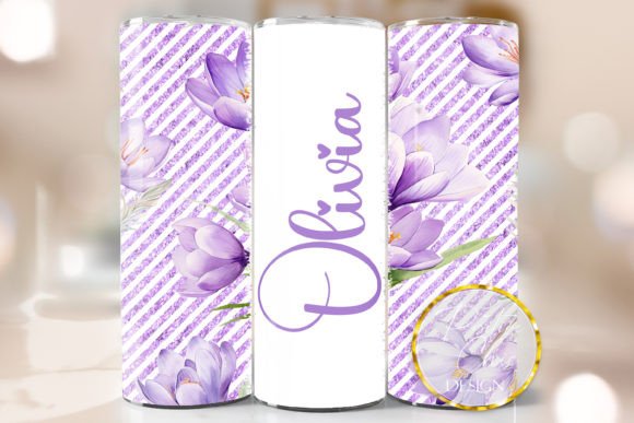 Personalized Flowers Spring Tumbler Wrap: Graphics for Crafts