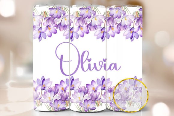Personalized Flowers Tumbler Wrap Design: Graphics for Crafts