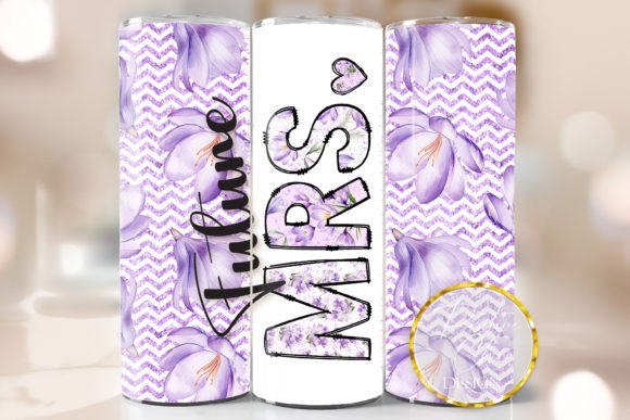 Purple Floral Future Bride Tumbler PNG