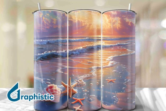Seashells Sunset Tumbler Wrap 40
