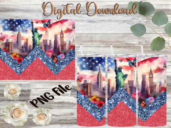 Statue of Liberty V Split Tumbler Graphics & Print Templates