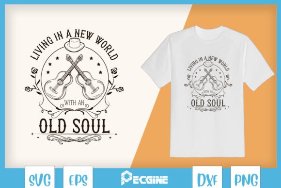 Vintage Guitar Country Music SVG Graphics for T-Shirt Designs