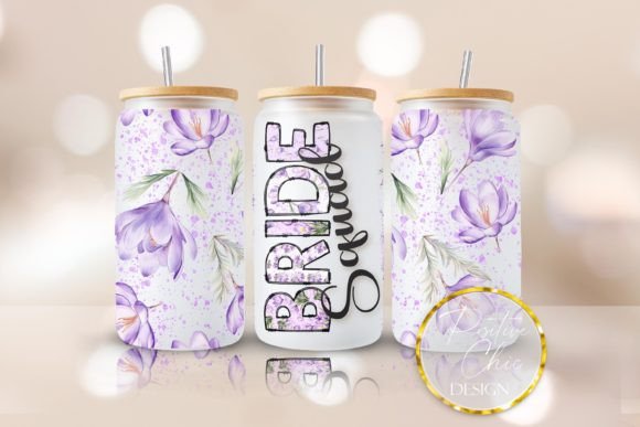 Wedding Bride Squad Libbey Cup Wrap PNG – Graphics for Crafts