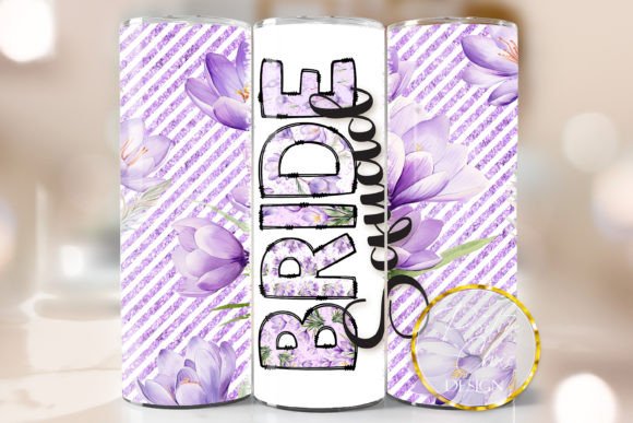 Wedding Tumbler PNG Bride Squad Design for Crafts & Graphics