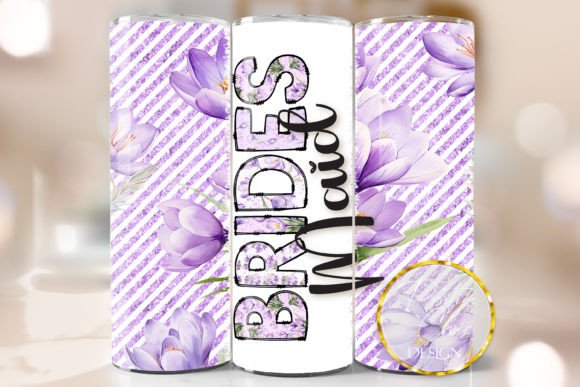 Wedding Tumbler PNG Bridesmaid Design: Graphics for Crafts & Content