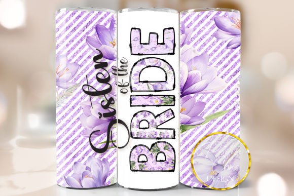 Wedding Tumbler PNG: Sister of the Bride Graphics for Crafts