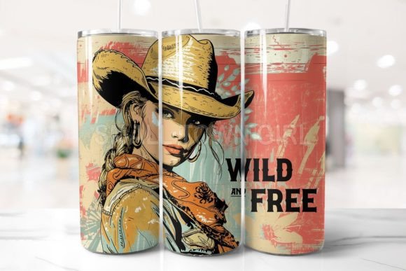 Wild and Free Western Tumbler PNG Graphics